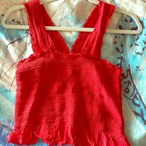 Urban outfitters red cropped tank top